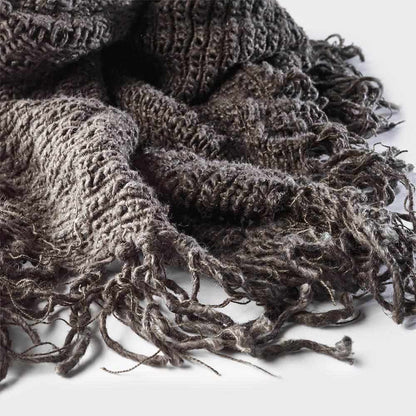 Dark Slate Gray Rustica Linen Throw Coal / Rectangle: 200x130cm