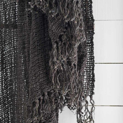 Dark Slate Gray Rustica Linen Throw Coal / Rectangle: 200x130cm