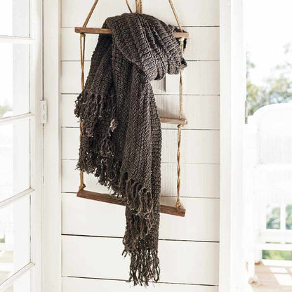 Dark Slate Gray Rustica Linen Throw Coal / Rectangle: 200x130cm