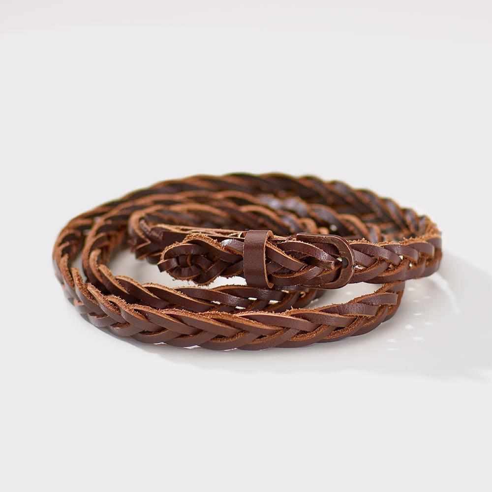 Saddle Brown The Narrow Leather Belt Tan Leather