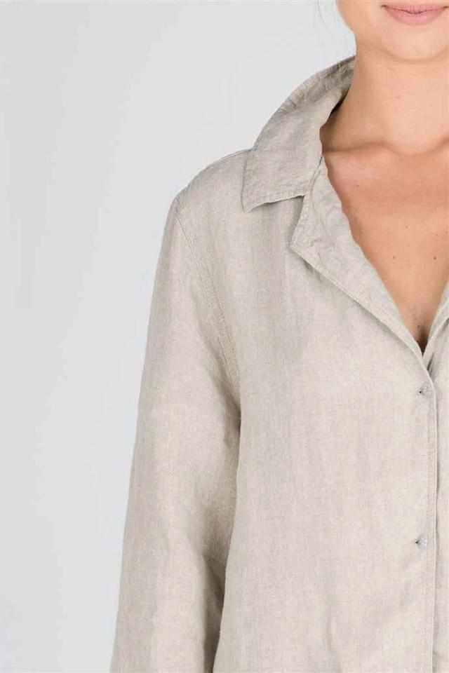 Light Gray The Essential Linen Shirt - Natural Natural / S/M,Natural / M/L,Natural / XL
