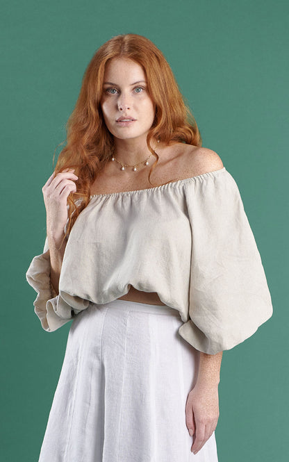 off the shoulder top natural