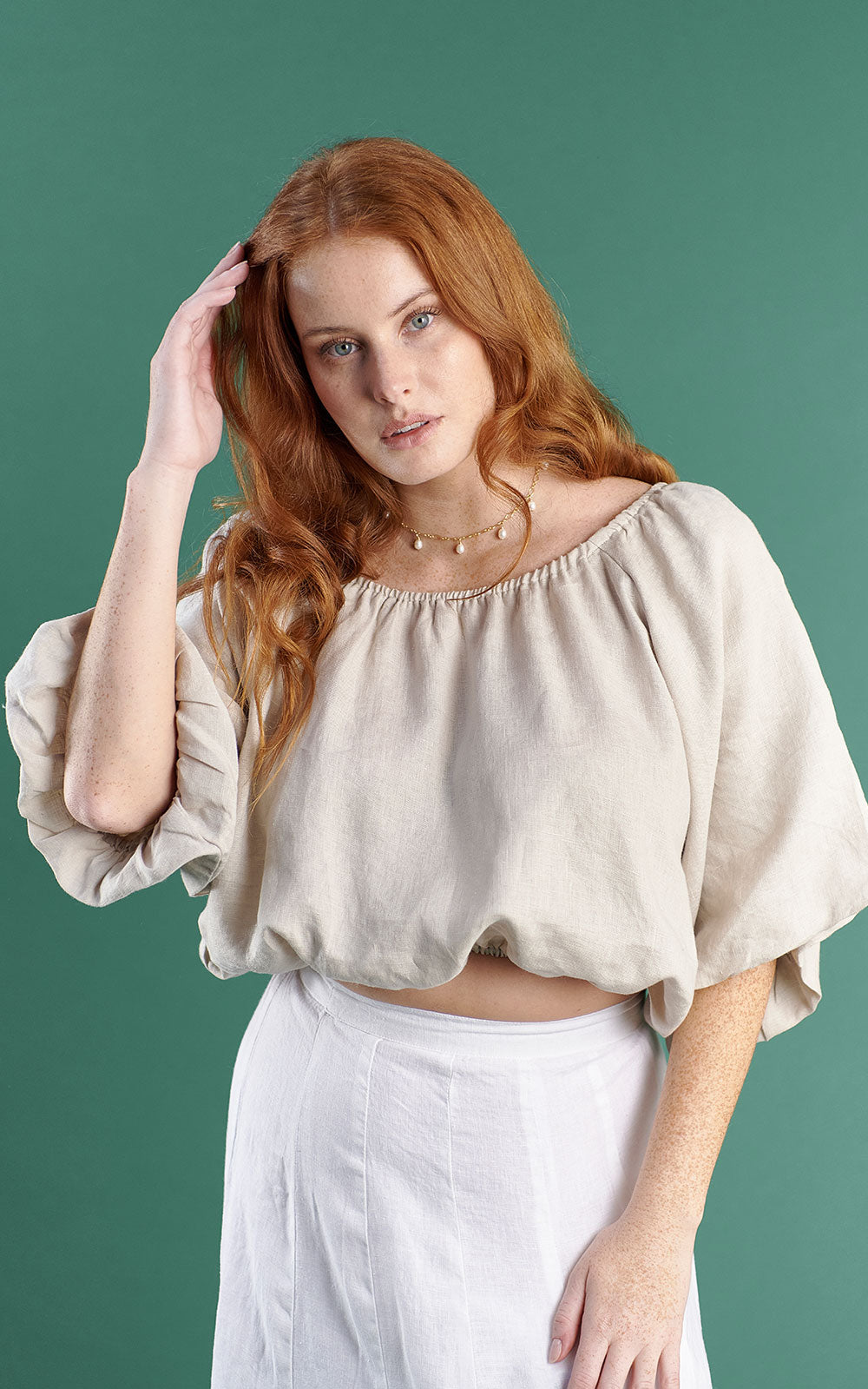 off the shoulder top natural