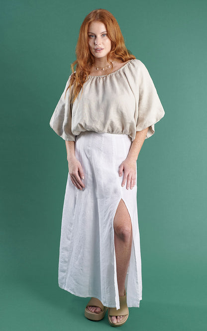 off the shoulder top natural