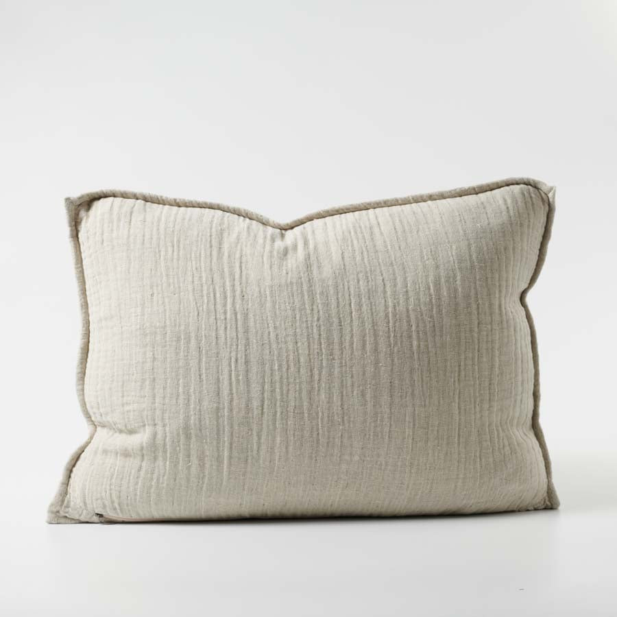 Sea Foam Linen/Cotton Cushion in Khaki