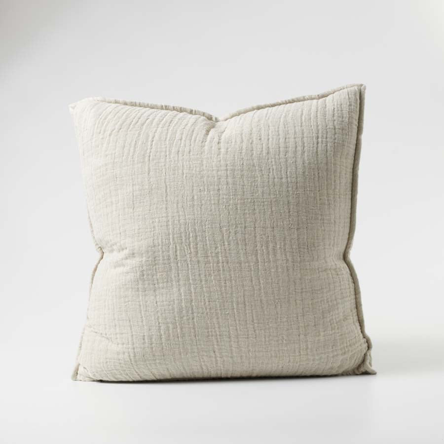 Sea Foam Linen/Cotton Cushion in Khaki
