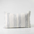 Rockpool Linen Cushion in white with navy textured stripe