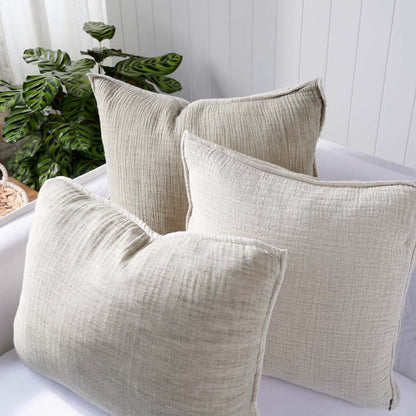 Sea Foam Linen/Cotton Cushion in Khaki