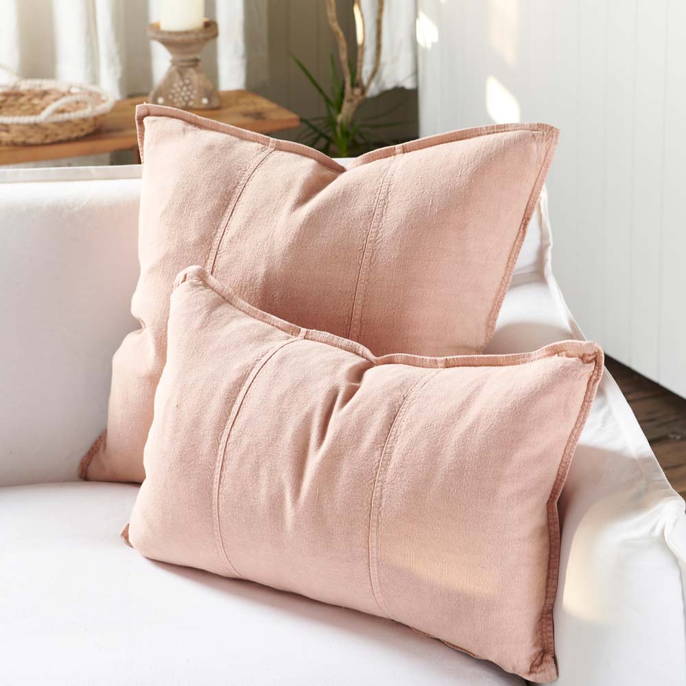 Luca Linen Cushion in rose dust