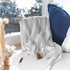 Rockpool Linen throw in white/Navy stripe