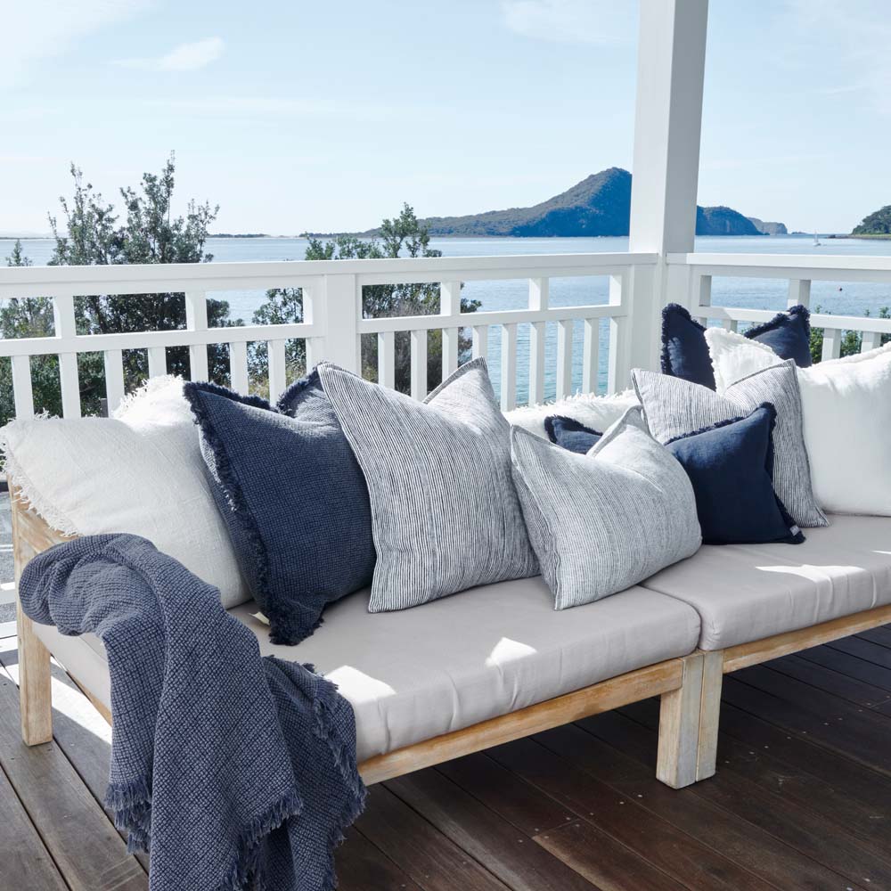 Myra Cushion - Navy/White Stripe