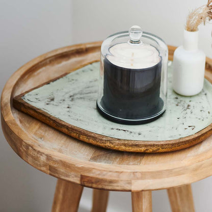 Mango wood and enamled tray set