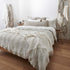 rockpool linen quilt cover and linen pillow cases in natural with organic stripe
