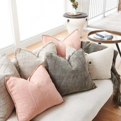 Luca Linen Cushion in rose dust