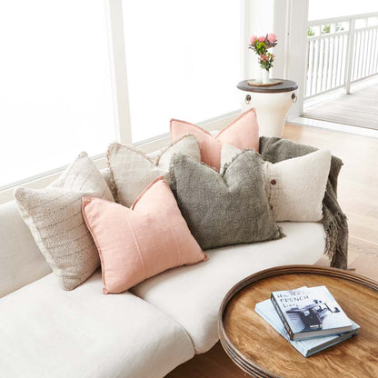 Luca Linen Cushion in rose dust