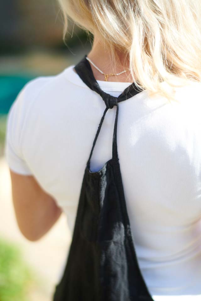 Linen Overalls in Black