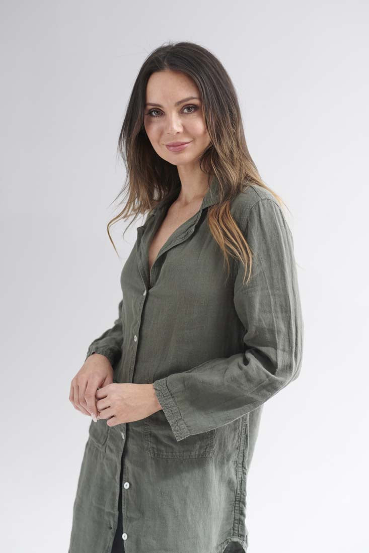 The Essential Linen Shirt in Khaki