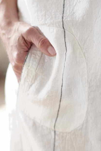 Pocket detail on Carter Stripe Euro Linen Pocket Dress