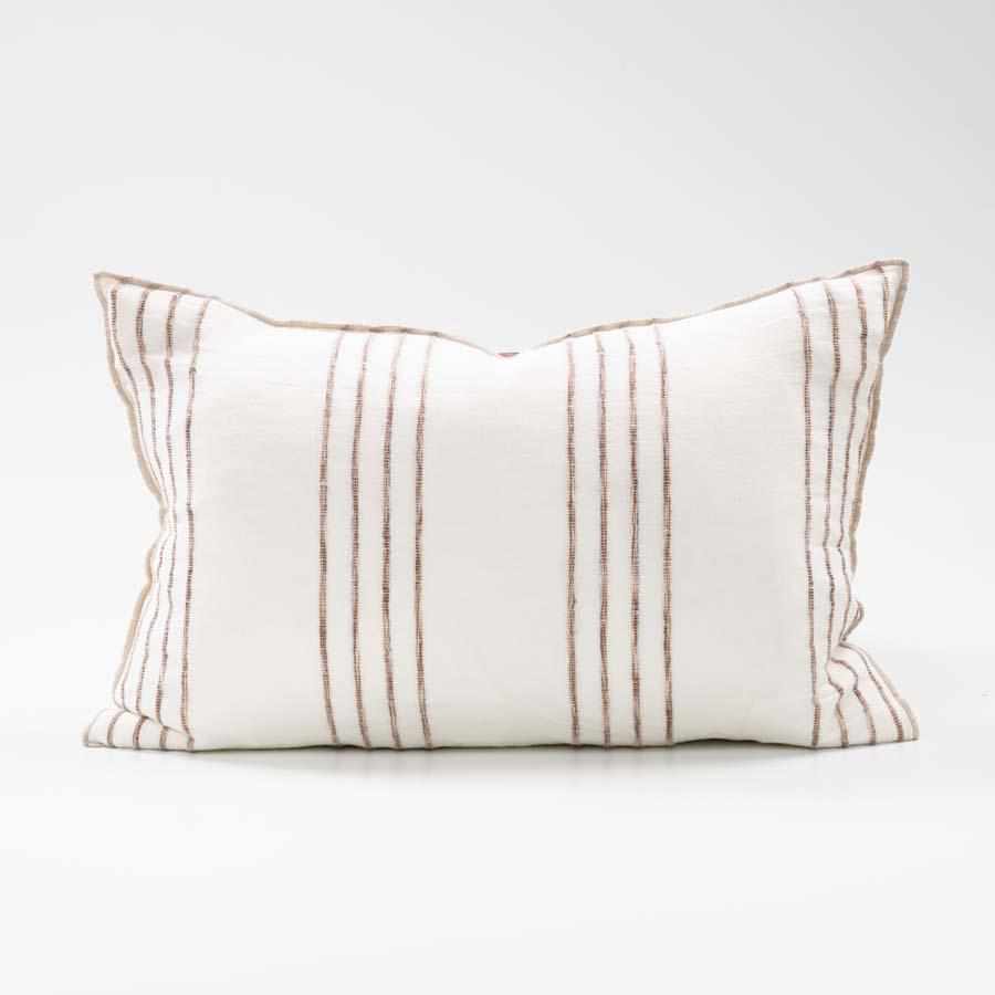 Rockpool Linen Cushion with Organic Textures Stripe