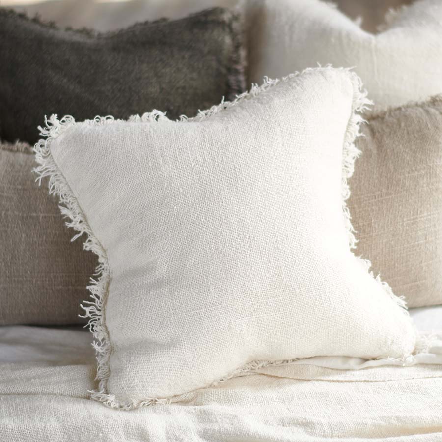 Bedouin Linen Cushion - Ivory