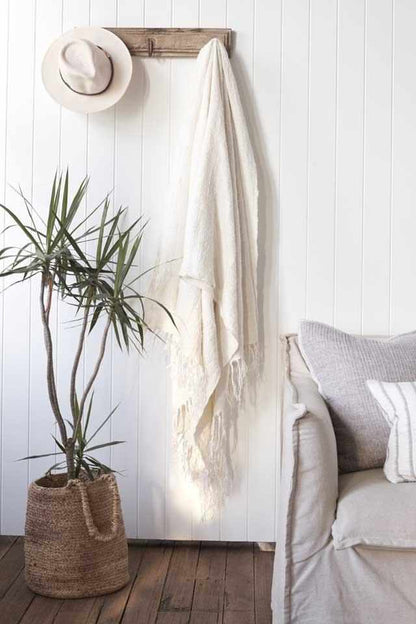 All Natural Ivory Bedouin Linen Bed Throw