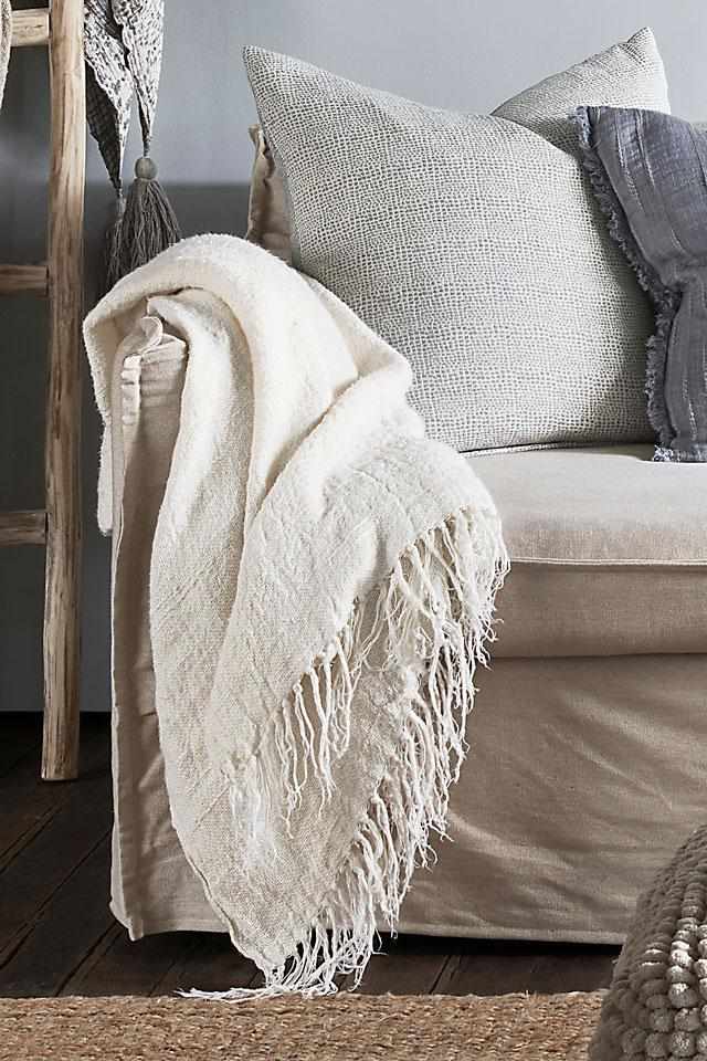 All Natural Ivory Bedouin Linen Bed Throw