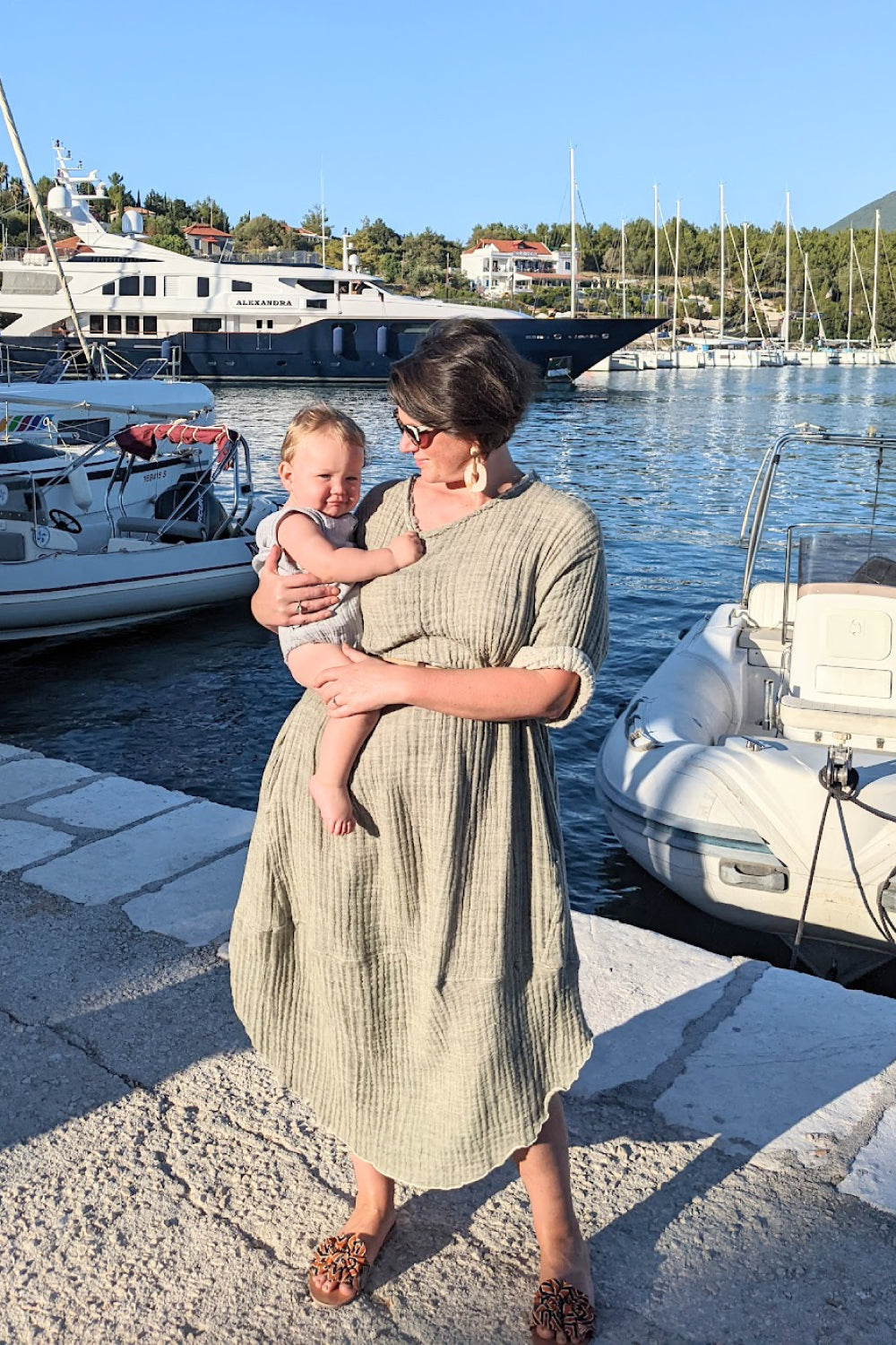 Foam Malle Reversible Dress - Khaki/Natural