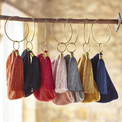 Brown Velvet Bangle Purse - Slate Slate