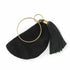 Black Velvet Bangle Purse - Black Black