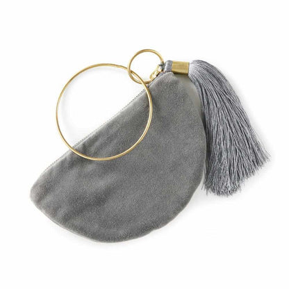 Dim Gray Velvet Bangle Purse - Slate Slate