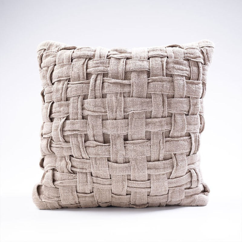 Crosier handwoven linen cushion - natural 