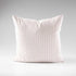 100% linen cushion in white and pink small leaf pattern repeat