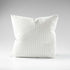 100% linen cushion in white and sea mist small leaf pattern repeat