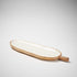 wooden platter with handle and sea mist leaf print 