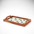 wooden tray with handles and gidget sea mist and navy print 