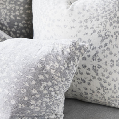 Glacier reversible cushion, silver grey, cotton/cashmere