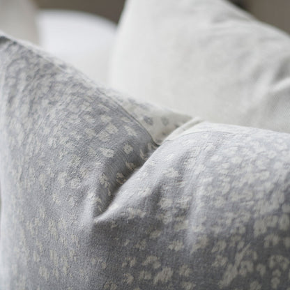 Glacier reversible cushion, silver grey, cotton/cashmere