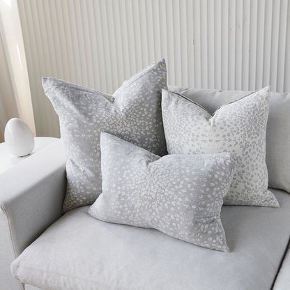 Glacier reversible cushion, silver grey, cotton/cashmere