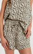 Eadie Lifestyle leopard linen cami and shorts on  model