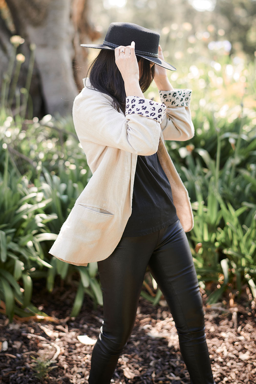 linen blazer - natural