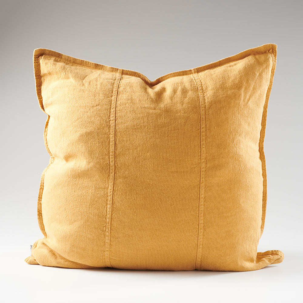 Eadie Lifestyle Luca Linen cushion in turmeric