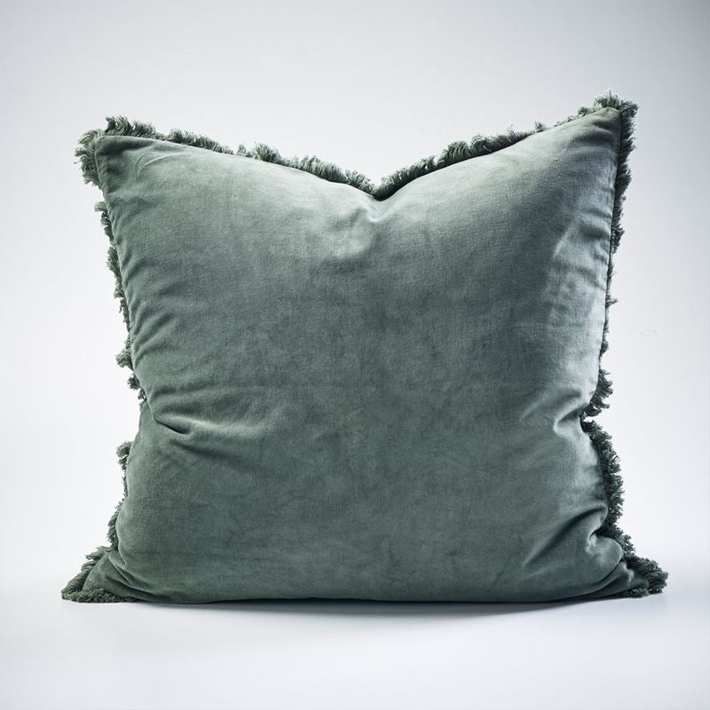 Lynette boho velvet cushion - khaki - 60x60cm