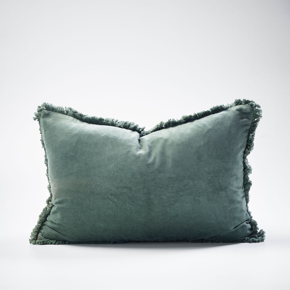 Lynette boho velvet cushion - khaki - 40x60cm