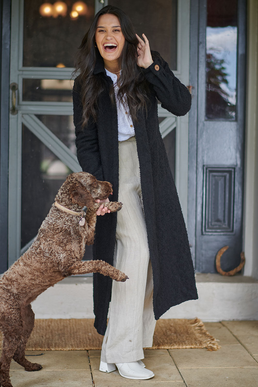 maestro boucle coat - black 