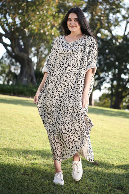 The Malle Linen Dress - Leopard