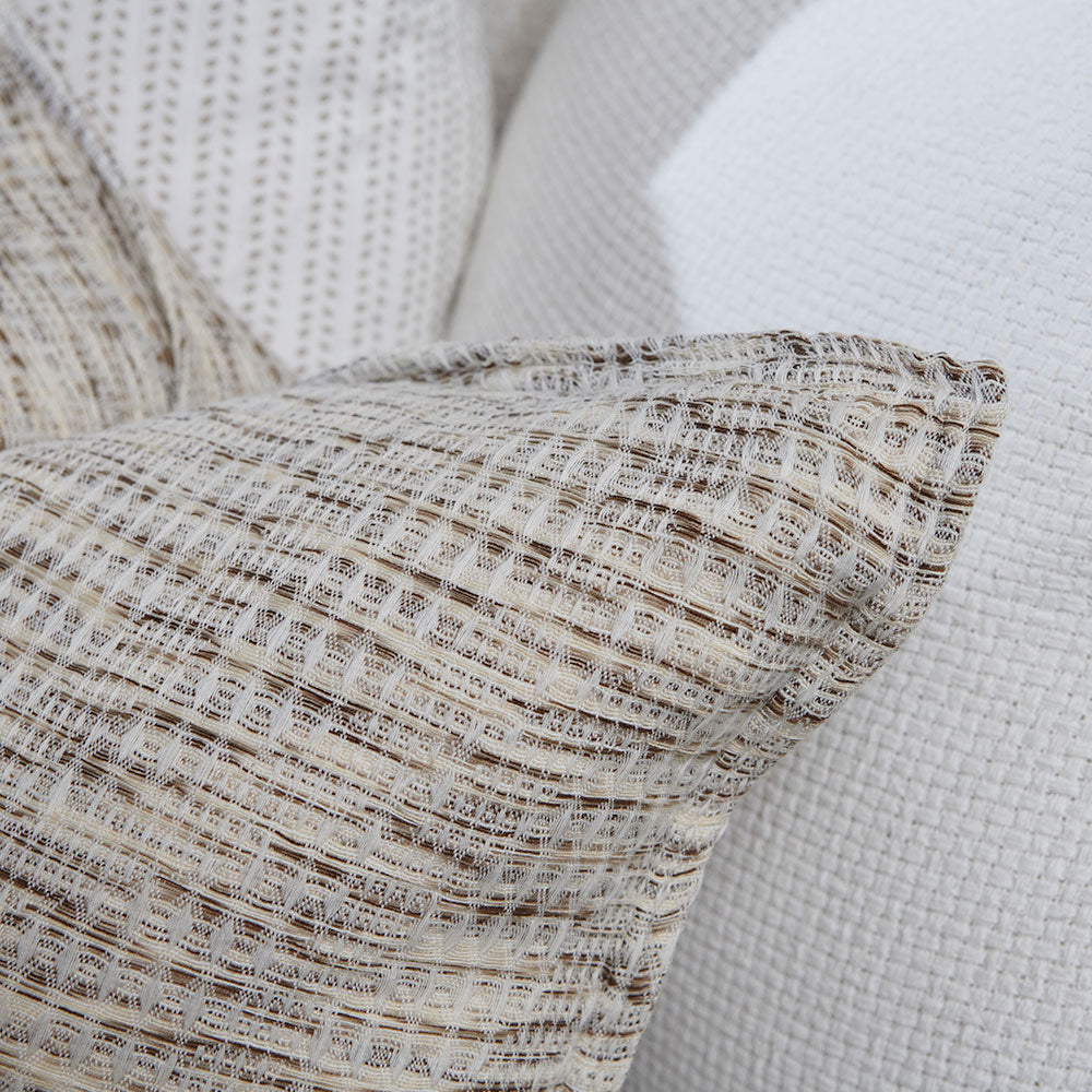 woven textrued cushion in natural