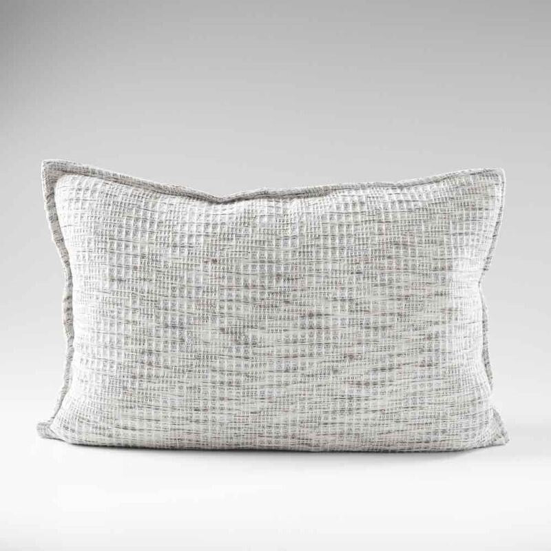 woven textrued cushion in grey