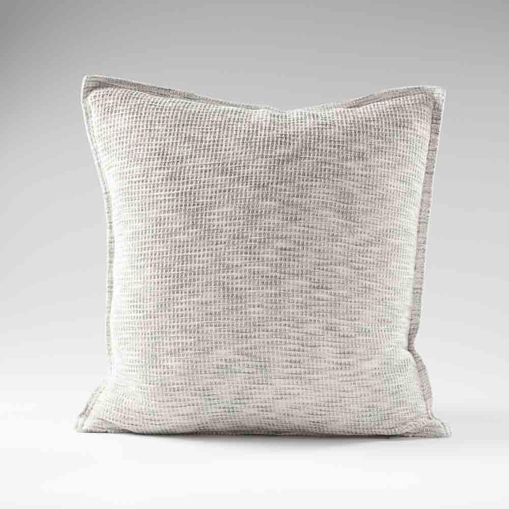 woven textrued cushion in grey