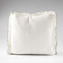 white coloured cushion in a soft fabric with a double flange design and contrast stitching detail