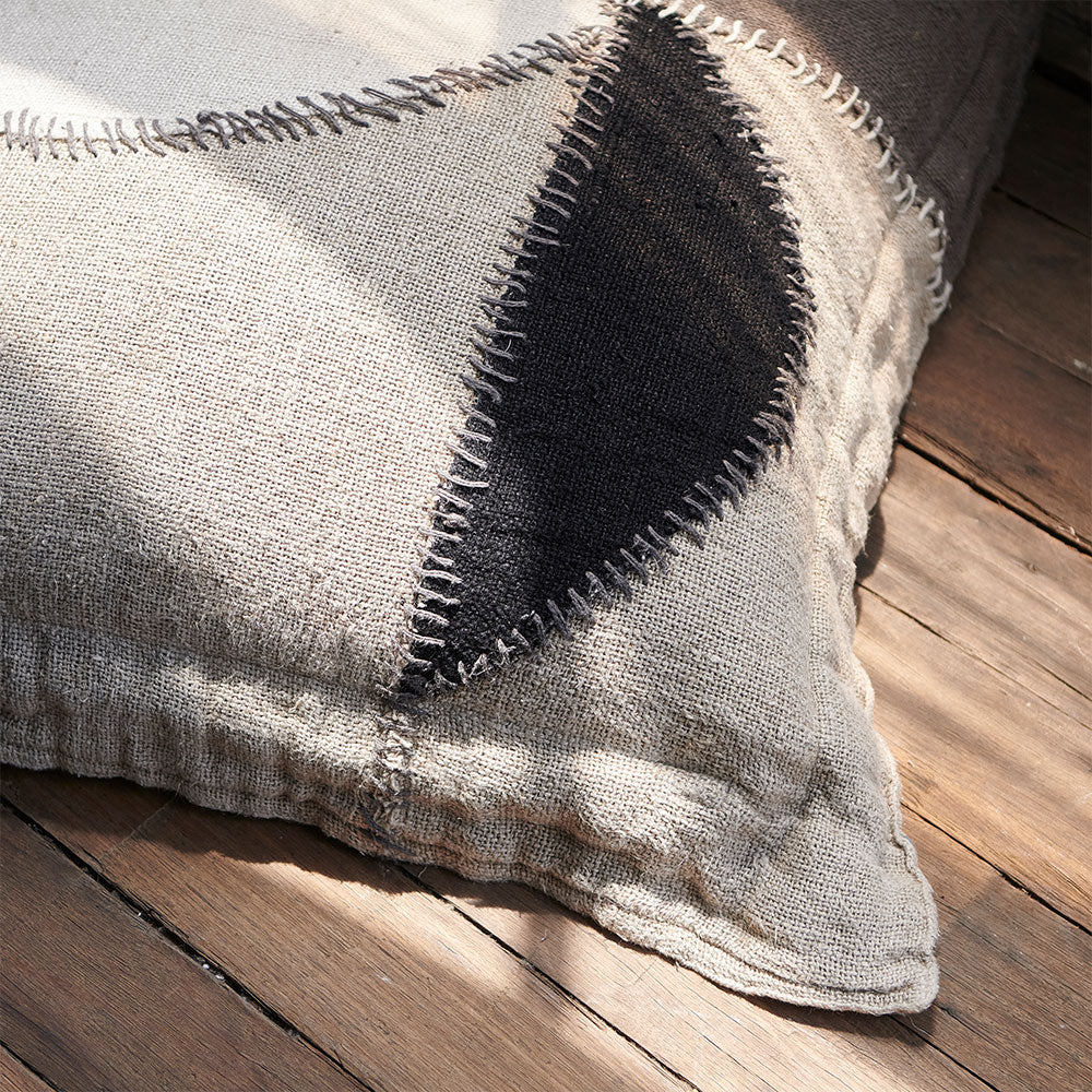 Perfecto Handwoven Linen Floor Cushion with Flange - 80x80cm 